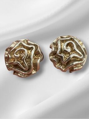 Vintage Sterling Silver 925 Art Nouveau Floral Stud Earrings - Women's Jewelry